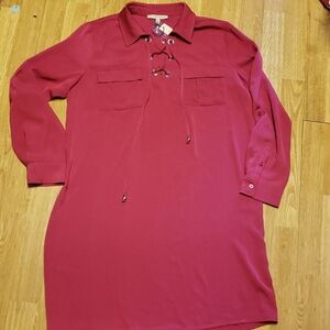 NWT 41 Hawthorn magenta lace up dress M